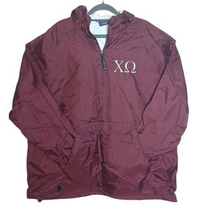 Charles River Apparel Maroon Windbreaker Sz L‎